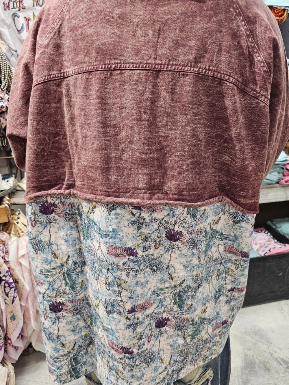 A Rare Bird Mineral Wash Floral Print Button Down Jacket Shacket - Picture 2 of 5